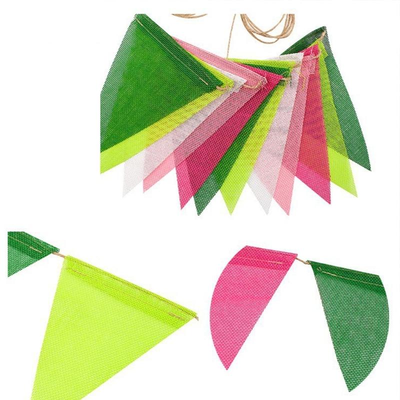 Holiday Triangle Bunting Easy Hanging Design Natural Burlap Materials Durable Efficient Christmas Decoration for Home Party Indoor Outdoors