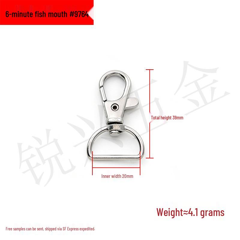 Zinc Alloy Fish Mouth Buckle for Dog Luggage, Shoulder Straps, Keychains, and Webbing.