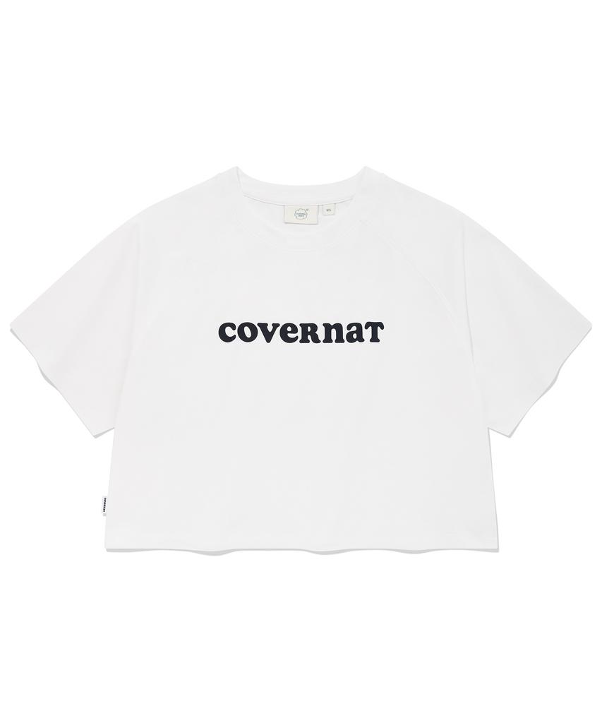 COVERNAT WOMAN Cooper Logo Ice Crop T-Shirt White