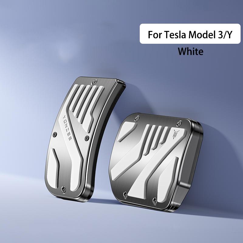 Neu Tesla Modell 3 Y 2021-2024 Fußpedale Abdeckung Zubehör Auto Pedal Abdeckung Rutschfeste Aluminium Legierung