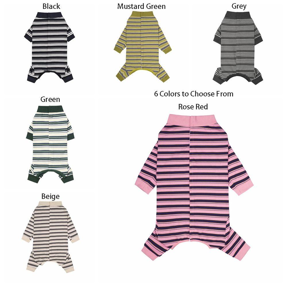 Four-legged Puppy Stripes Jumpsuits Fashionable Dog Pajamas Creative Pet Dog Clothes  Autum