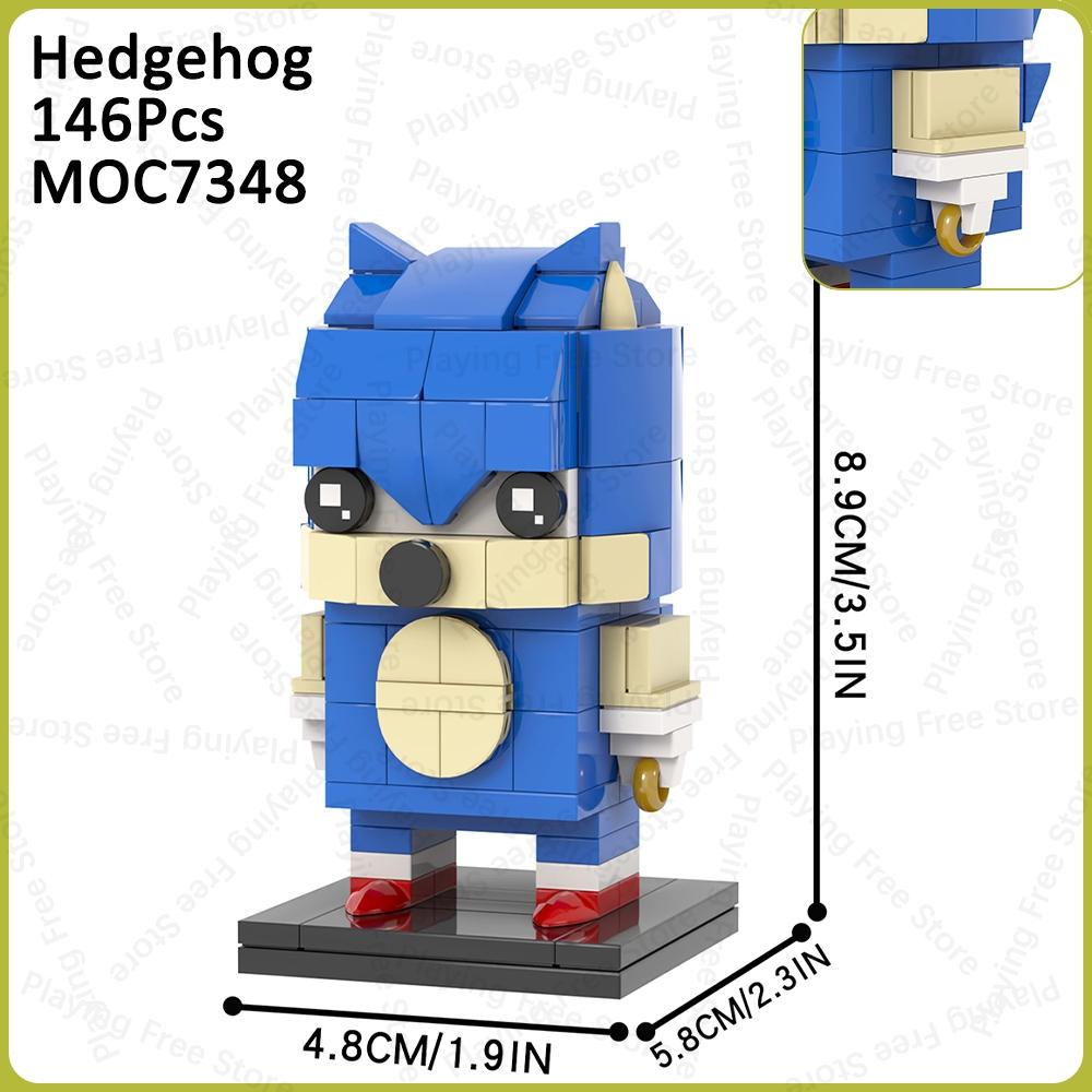 MOC Hedgehog Brickheadzed Dr Eggman Tails Bricks Anime Game Figures Compatible Building Blocks Toys For Children Adults Gift DIY