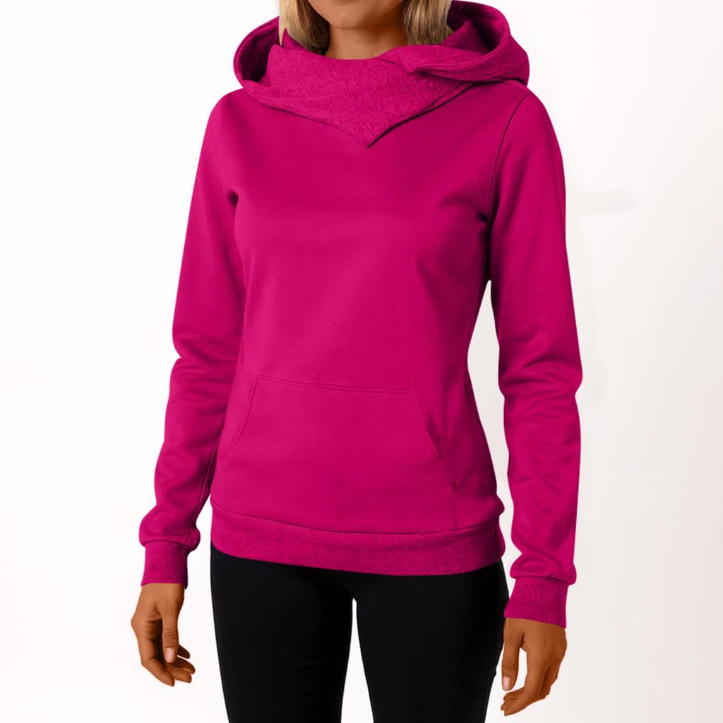 Women's Casual Fashion Sweatshirt Solid Color Hooded Sweatshirt