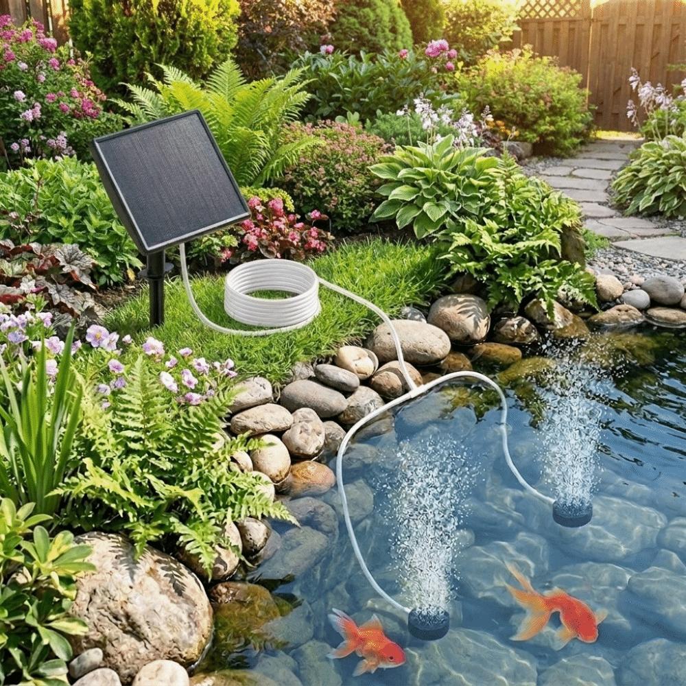 Low Noise Solar Oxygen Pump Durable Aquarium Air Pump Pond Solar Aerator Oxygenator Fish Tank