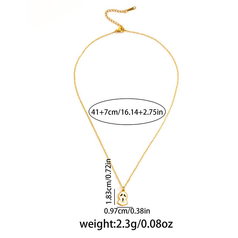 European & American Christmas Cartoon Moon Bat Pendant Necklace, Creative Clavicle Chain Gift for Women