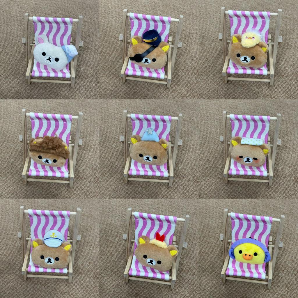 Rilakkuma Bär und kleines gelbes Küken Plüschtier Tasche Anstecknadel Schlüsselanhänger Für Kinder