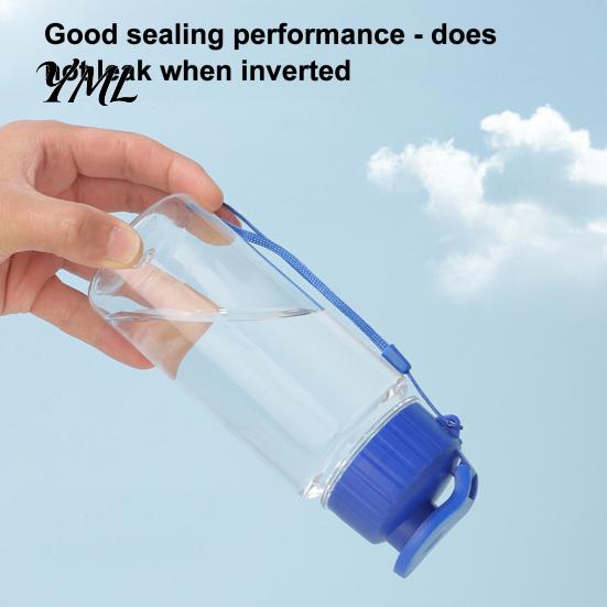 Travel Drink Container Sports Water Bottle, with Flip Lid And Lanyard, Portable Leak-proof PET Bottle for Commuting Cup, Lightweight Fitness Jug, Gym