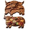 Cow Charcuterie Platter Kitchen Table Fruit Snack Platter Wooden Decorative Tableware for Home Party Banquet