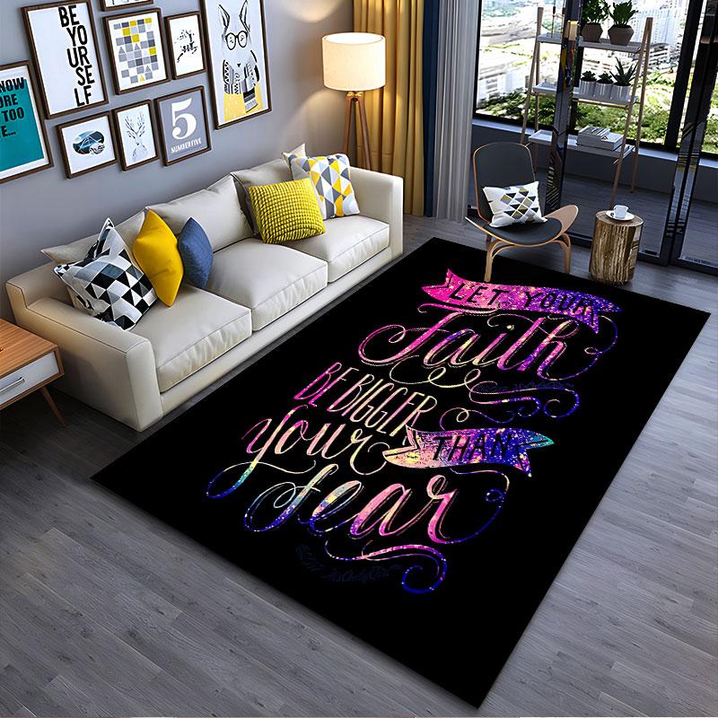 Let Your Faith Galaxy Print Suitable As a Non-slip Mat for the Living Room or Bedroom Sofa