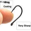 50PCS Teflon Coating Carp Fishing Hook Chod-Rig Hook Kaptor Choddy Carbon Steel Black Micro Bared with Outturned Eye Carp Hook