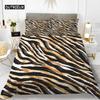 Zebra Print Duvet Cover Set King Polyester Red Black Stripes Bedding Set Wild Animal Zebra Wildlife Skin Quilt Cover for Girls