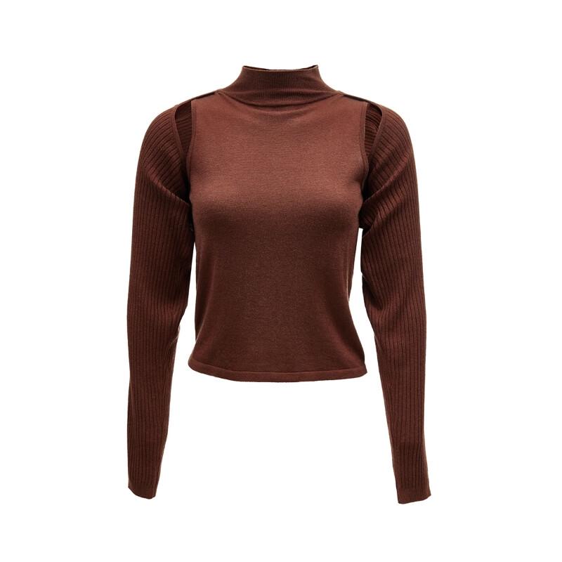 VEROMODA Spliced Fake Two-Piece Knit Top