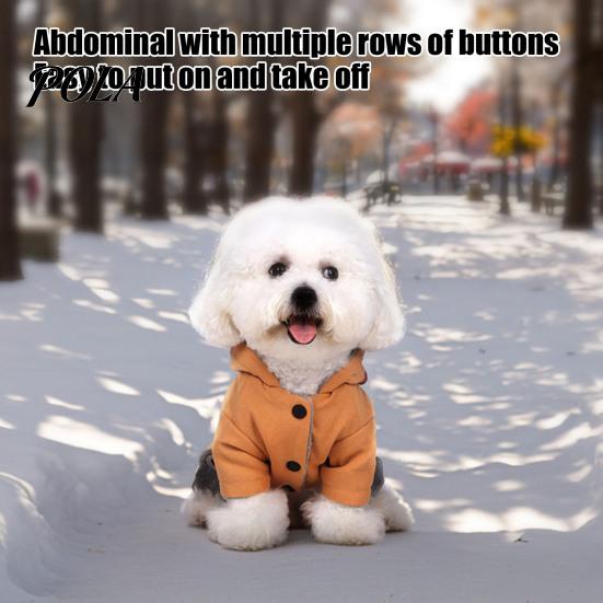 Hooded Dog Jumpsuit, Plush Lined Cozy Dog Hoodie, Four-Legged Pet Outfit, Warm Winter Onesie Clothes for Small Medium Dogs