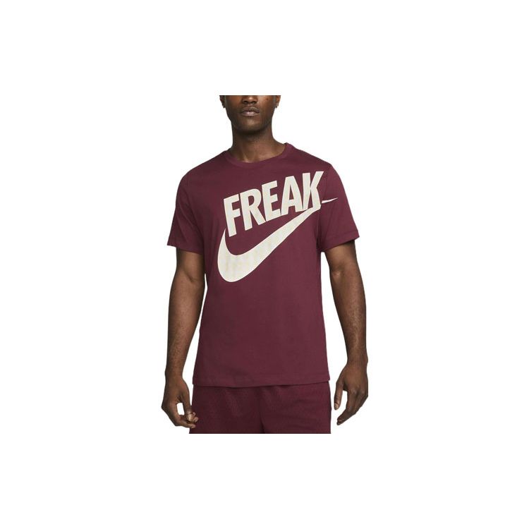 

Мужская спортивная футболка с короткими рукавами с принтом Nike Giannis Dri-Fit, темно-красная, DR7646-638 M