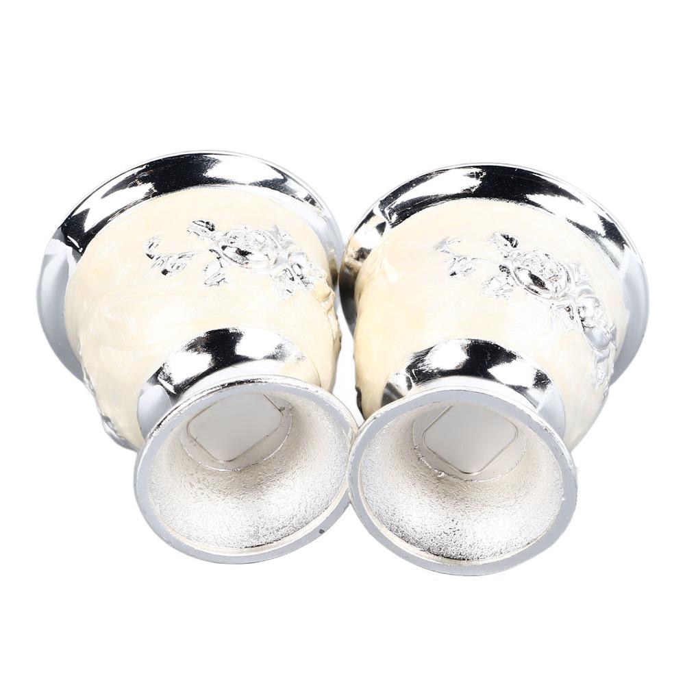 2PCS Silver Silver Goblet Small Size Metal Wine Cup Goblets & Chalices Drinking Cup Restaurant Use