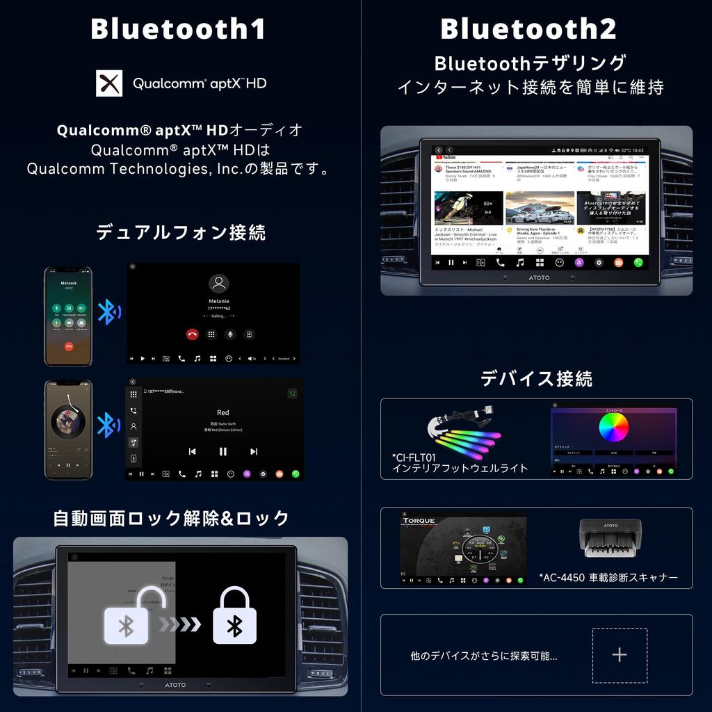 Zoll ATOTOZONE X10G209E Android Auto Doppel-DIN Auto Kabelloses CarPlay Android 4G KI Sprache GPS Dual-Kameraeingang 2 HDMI Split-Screen [9 QLED] Navigation,