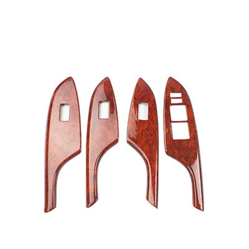Interior Wooden Color Trim Center Console Cover Window Control Panel Moulding Trim Accessories For Toyota Corolla 2007-2013