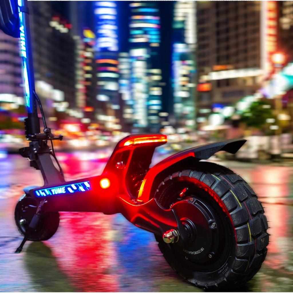YUME HAWK Electric Scooter  1200W*2 Motor 60V22.5Ah Battery 10x3.15" All-terrain Tires70km/h Max Speed 70km Max range