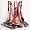 Women's silk square scarf for head covering, satin facings for women's shawls, Foulard for women's large headscarves, Pashmina
