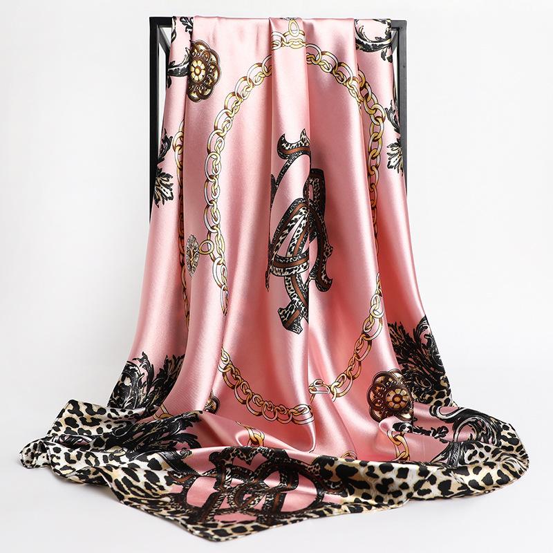 Women's silk square scarf for head covering, satin facings for women's shawls, Foulard for women's large headscarves, Pashmina
