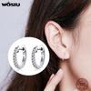 WOSTU Hot Sale 925 Sterling Silver Gold Color Small Circle Hoop Earrings For Women Birthday Simple Noble Jewelry Gift CQE498