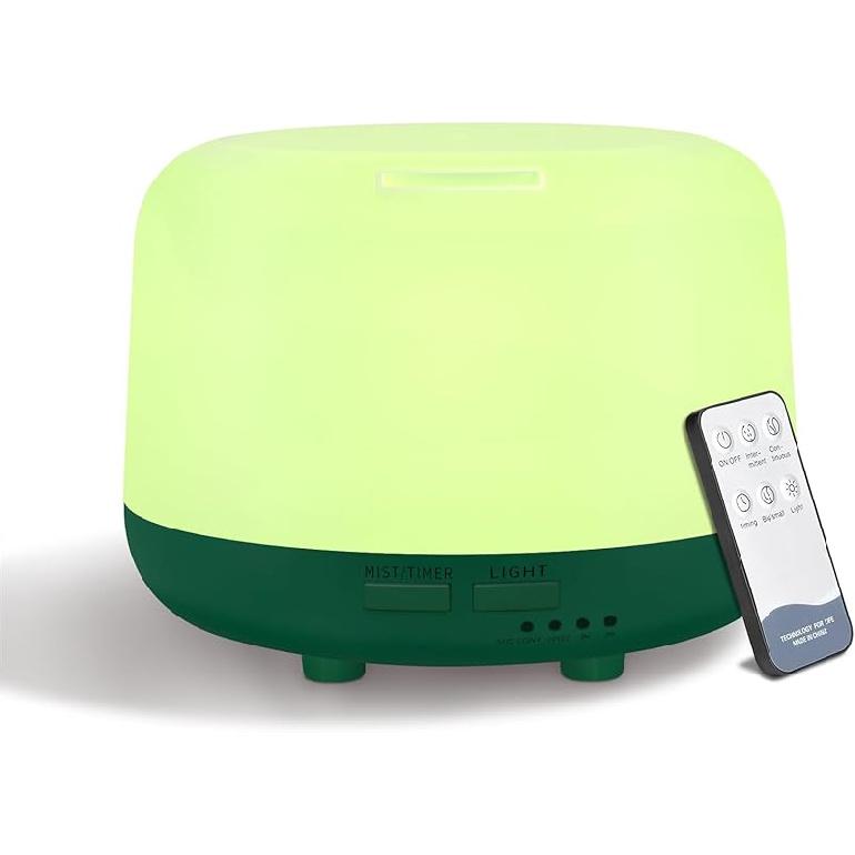 300ML Essential Oil Diffuser, Remote Control Ultrasonic Aromatherapy Oil Diffusers Cool Mist Humidifier, Waterless Auto-Off and 7 LED Light Colors