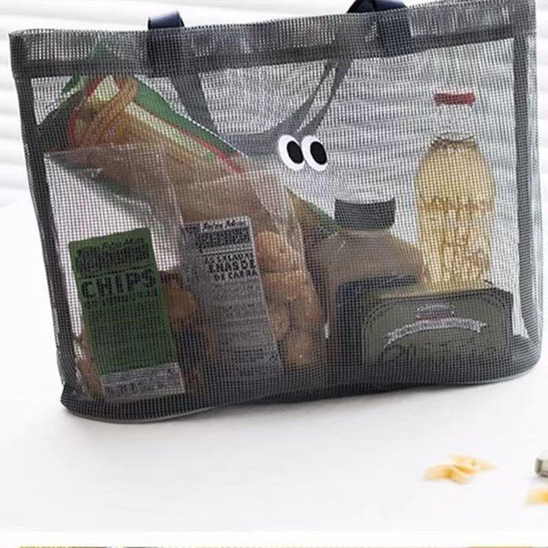 

Mesh handbag large capacity beach bag seaside fashion new product hollow shopping shoulder storage bag