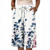 Damen Sommer Farbverlauf Floral Polka Dot Print Knielang Leicht Elastischer Bund Lässig Taschen Shorts