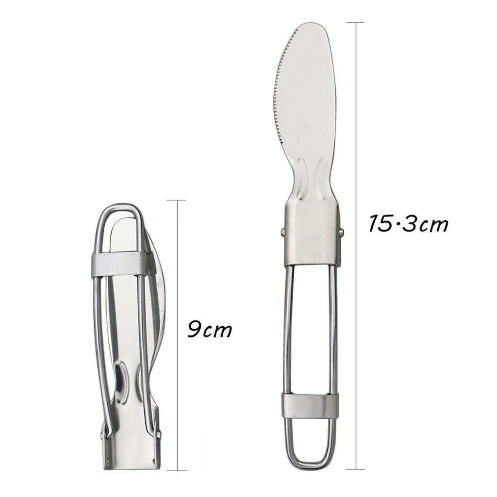3Pcs Collapsible Folding Cutlery Set Portable Dinnerware Set Camping Fork Spoon Knives Spork Dinner Set 304 Stainless Steel Tableware