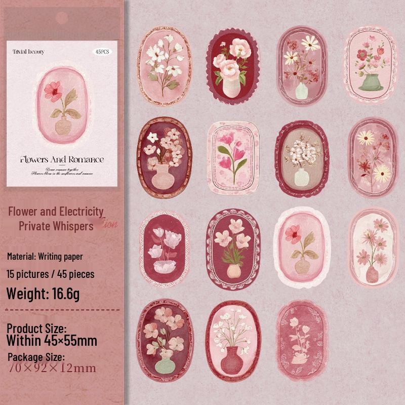 

Secret Garden Floral Sticker Pack: Tomato Sauce Girl Collection - 6 Designs for Journaling and Decoration