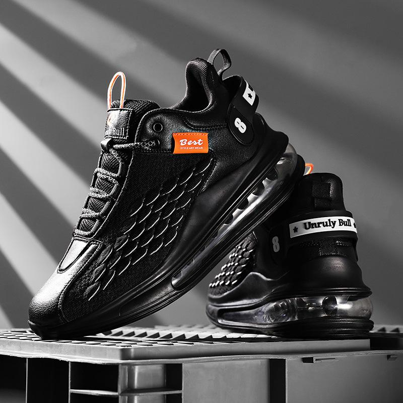 Nouvelles chaussures pour hommes 2025, décontractées, chaussures de sport, coussin d'air écailles de poisson, chaussures de sport tendance grande taille montantes