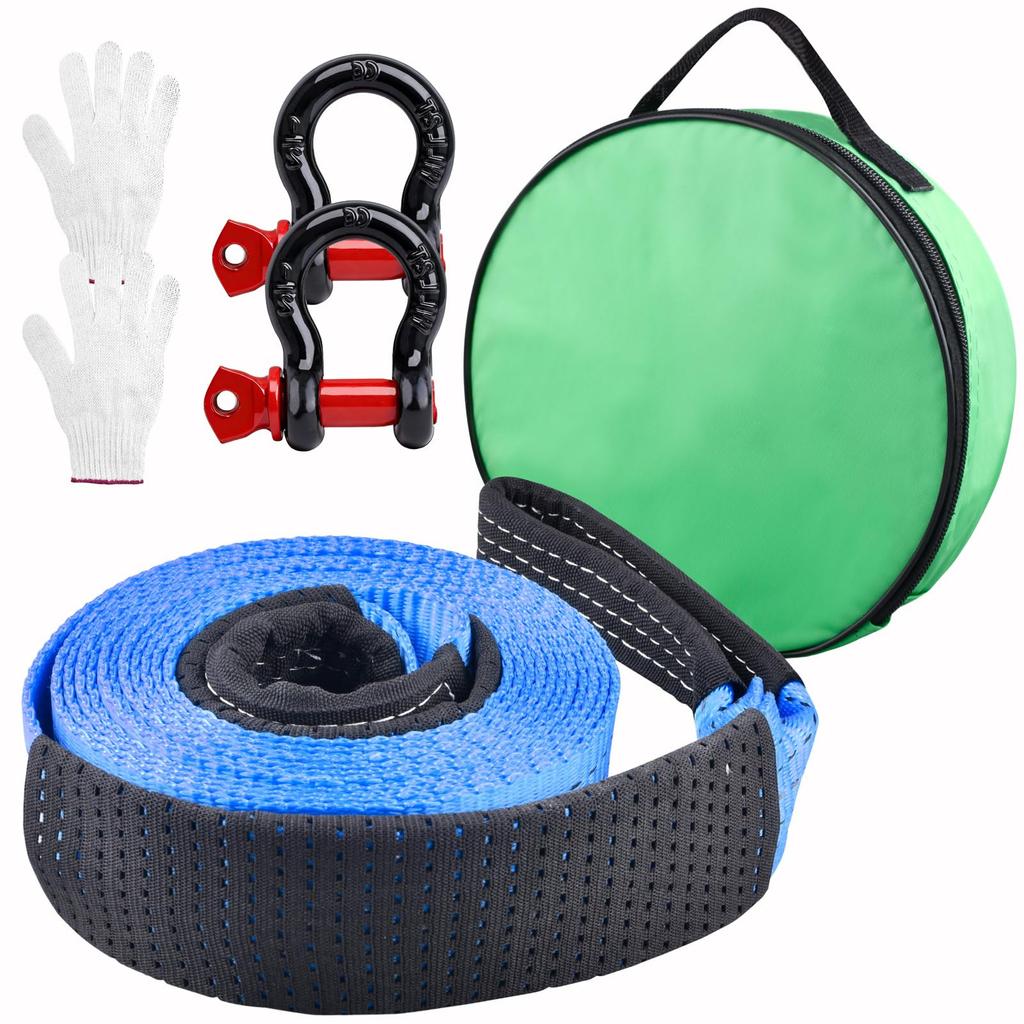 Azarxis Abschleppseil, Auto-Abschleppseil, Universelles Notfallseil, Hohe Festigkeit, Nachts Reflektierend, Bis zu 10 Tonnen, Leicht und Langlebig für Motorräder, Tru