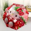 Hello Kitty,Strawberry Automatic Folding Umbrella-Simple 8-Rib Design, Bright Cartoon Pattern, Durable Iron Frame, Suitable For Travel, Outd