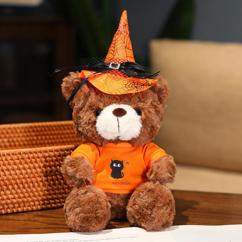 Halloween Hat Witch Teddy Bear Plush Toy Stuffed Doll Bedroom 28cm Decoration
