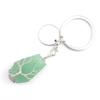 Hand-Wound Natural Stone Crystal Octahedron Keychain Keychain Bag Pendant K15