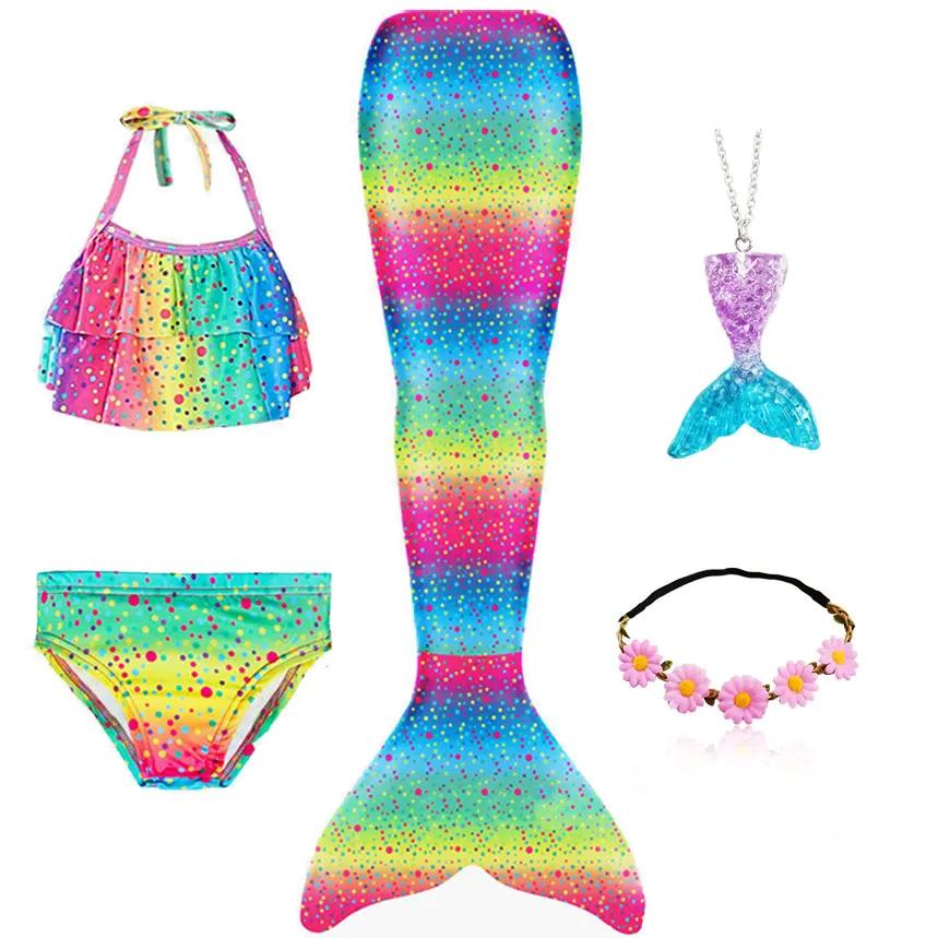 Dívky Ocas mořské panny do bazénu Plavky s ocasem mořské panny Bikini Plavky Halloweenský kostým Cosplay Lze přidat monoploutev