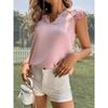 GMXIA Women's Temperament V-neck Stitching Lace Lace Sleeve Vest Top Women