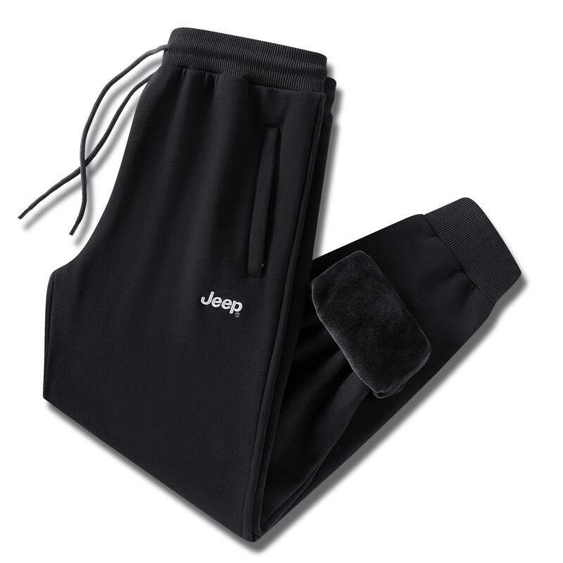 Jeep Men's Autumn/Winter Fleece-Lined Jogger Sweatpants