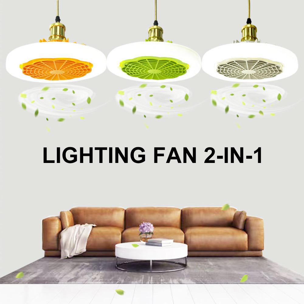 E27 Ceiling Fan Lamp 30W Remote Control Integrated Ceiling Fan Light Removable Illumination Fan Light for Living Room Bedroom