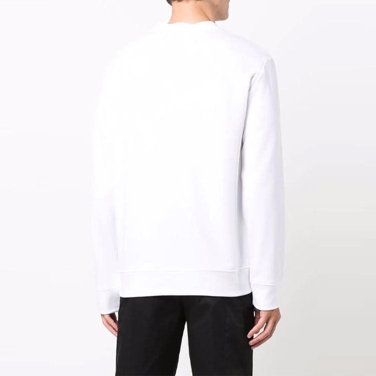 Emporio Armani Letter Print Loose Fit Crew Neck Long Sleeve Sweatshirt Men Sweatshirt White 8N1MR6-1JRIZ-F109