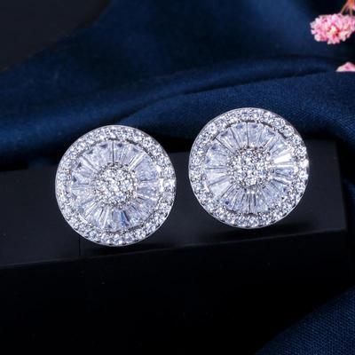 CMM Ohrstecker im koreanischen Stil mit Zirkonia in Silber