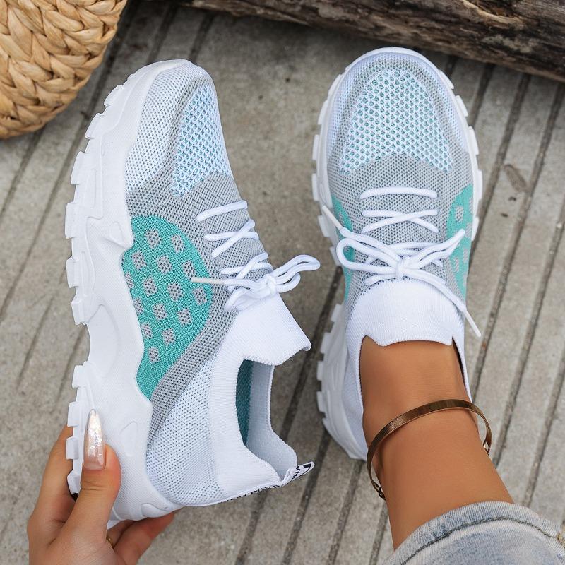 Women's shoes fly-woven breathable dad shoes women's fashion versatile sports shoes platform casual trendy shoes casual and comfortable