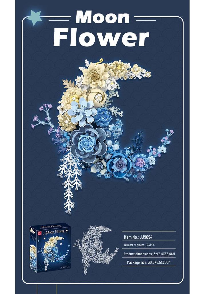 Moonlit Romantic Flower Series: DIY Building Block Bouquet & Wall Ornament