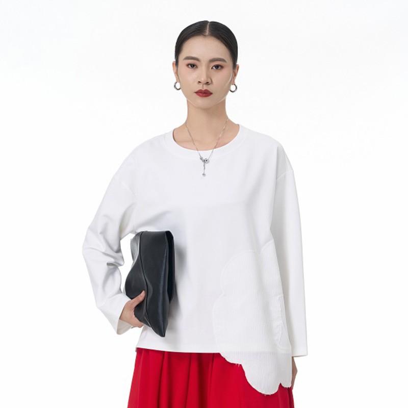 Oversized Plus Size Womens Loose Fit Cotton Nylon Blend Hoodie With Patchwork Detail Streetwear Top