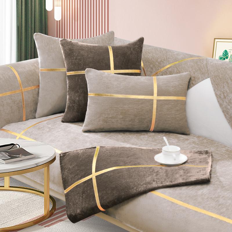 

Простая подушка для дивана из шенилла, универсальный чехол на четыре сезона, нескользящие чехлы для дивана в гостиной, чехол для дивана с пном 70x70