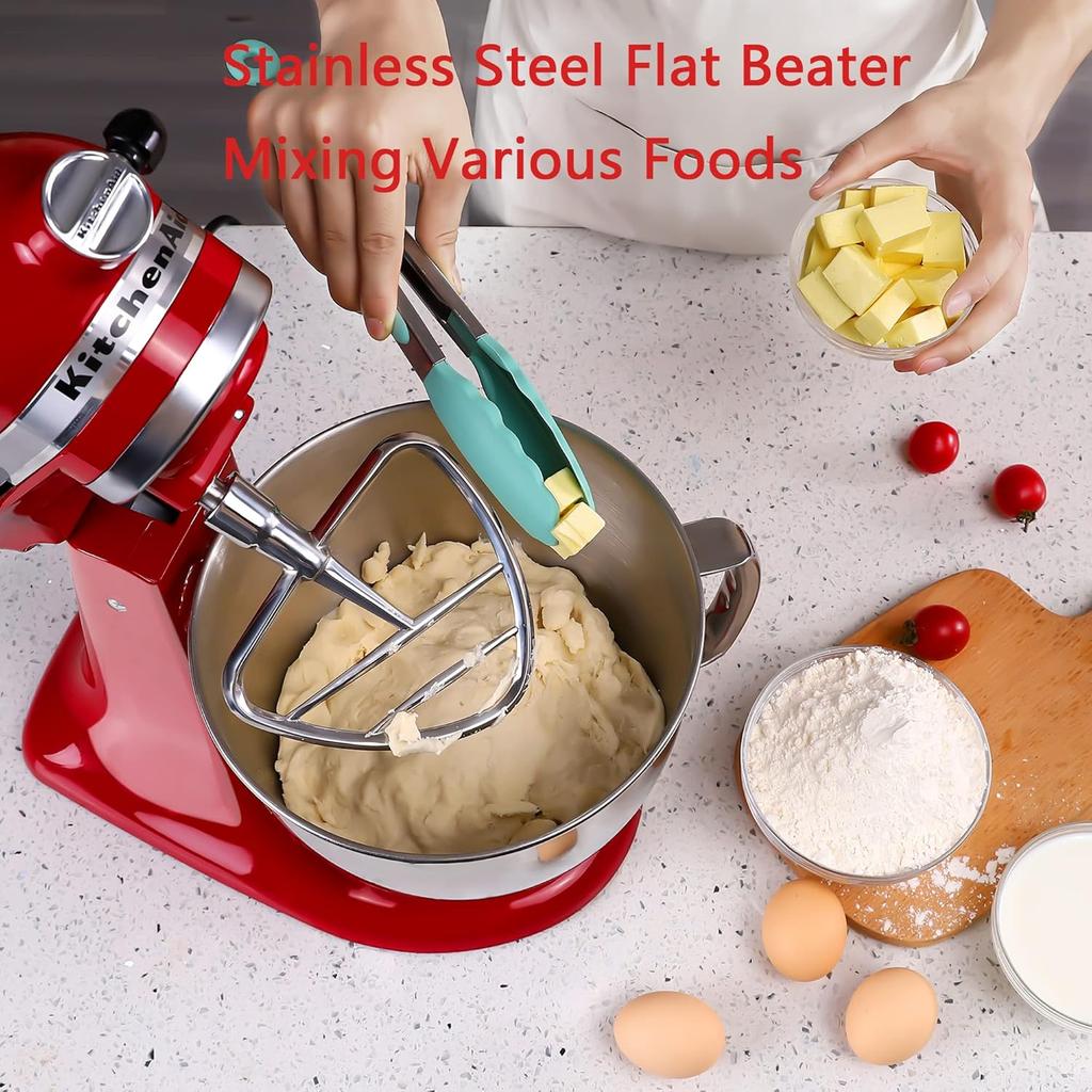 Beater Blade for Kitchenaid Mixer Tilt-head 4.5-5.0 Qt Stand Mixers, Stainless Steel Dishwasher Safe, Perfect Pastry Paddle Attachment