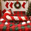 Christmas Candy Cane Pillow Gingerbread House Decoration Plush Throw Pillow Winter Home Decor Living Room Sofa Couch Cushions