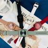 JYL Couple Watch Ins Style Square Casual Silicone Strap