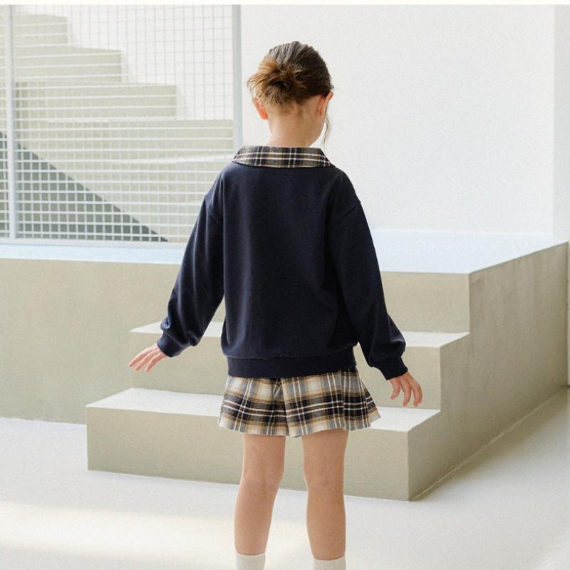  Olivan  School Symbol Skirt Top And Bottom Suit  Navy 