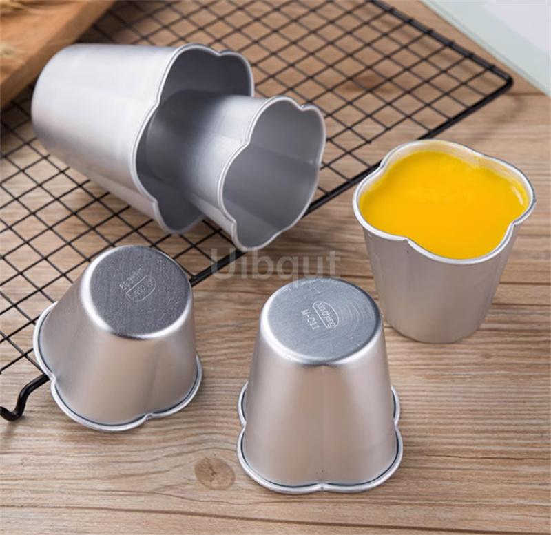 5 or 10 Pcs Set Pudding Cup Molds Mini Fluted Cake Pans Jelly Fast Heat-Up Aluminum Alloy Baking Mold Mousse Dish Cheese Mould